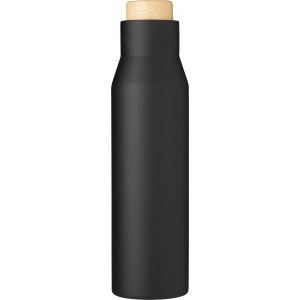 Rozsdamentes acl, duplafal palack, 500 ml, fekete (vizespalack)